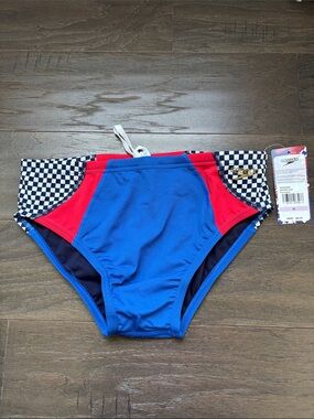 Speedo Endurance  true cobalt swim briefs,elastic drawcord waist